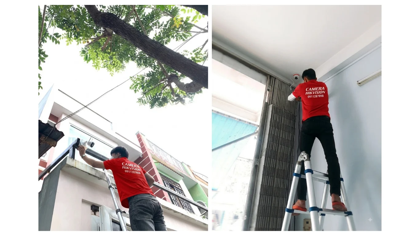 Hình ảnh các nhân viên kỹ thuật sửa chữa camera 