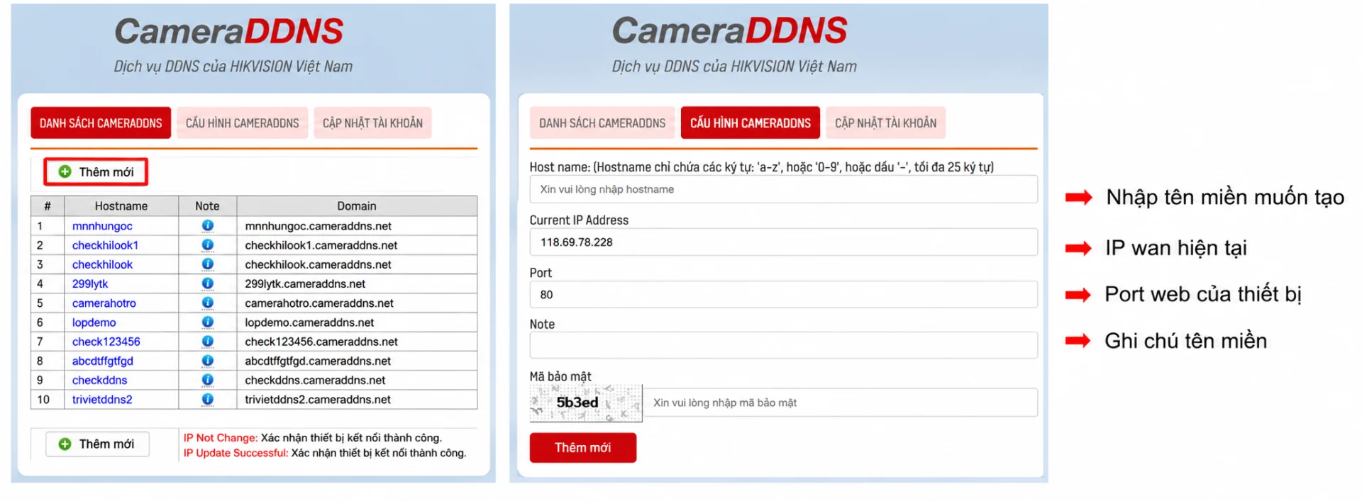 Tạo tên miền CameraDDNS.net