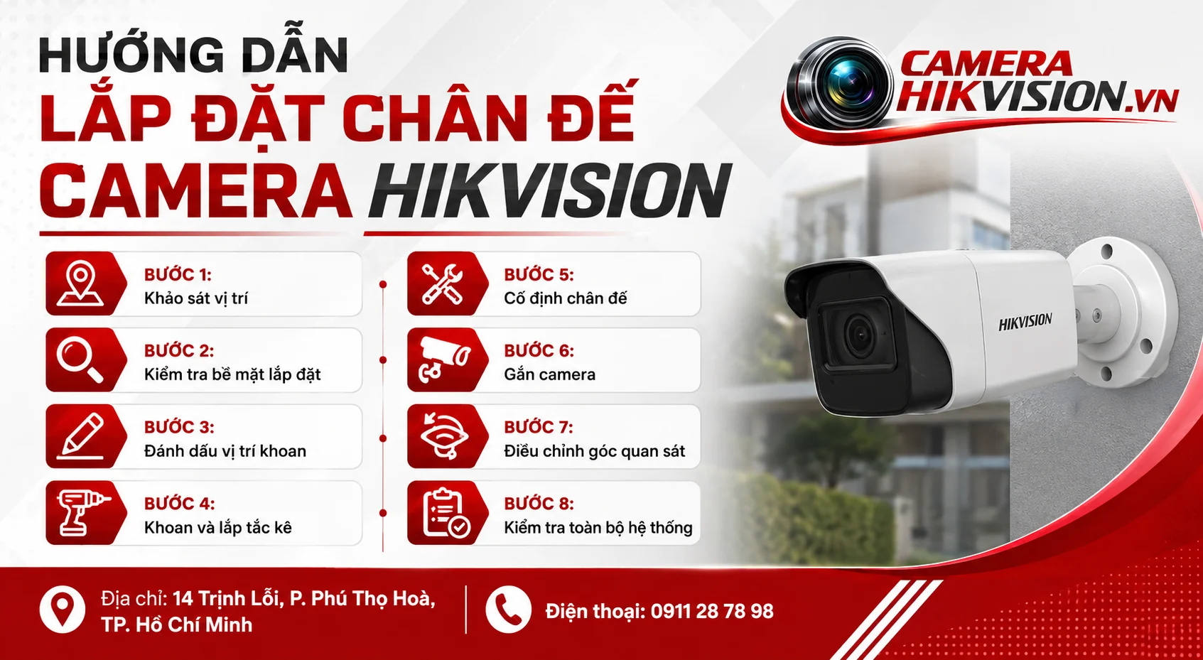 Hướng Dẫn Lắp Đặt Chân Đế Camera Hikvision