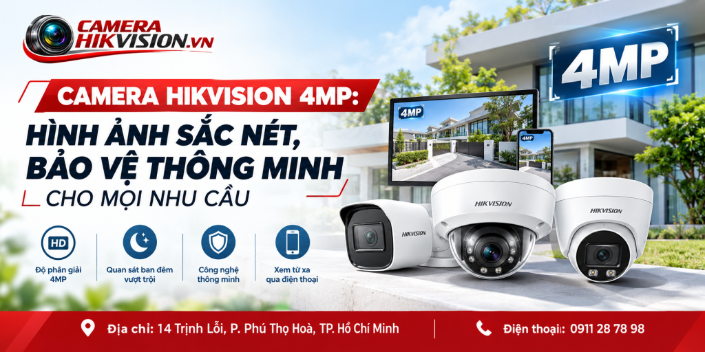 Camera Hikvision 4MP: Hình Ảnh Sắc Nét, Bảo Vệ Thông Minh Cho Mọi Nhu Cầu