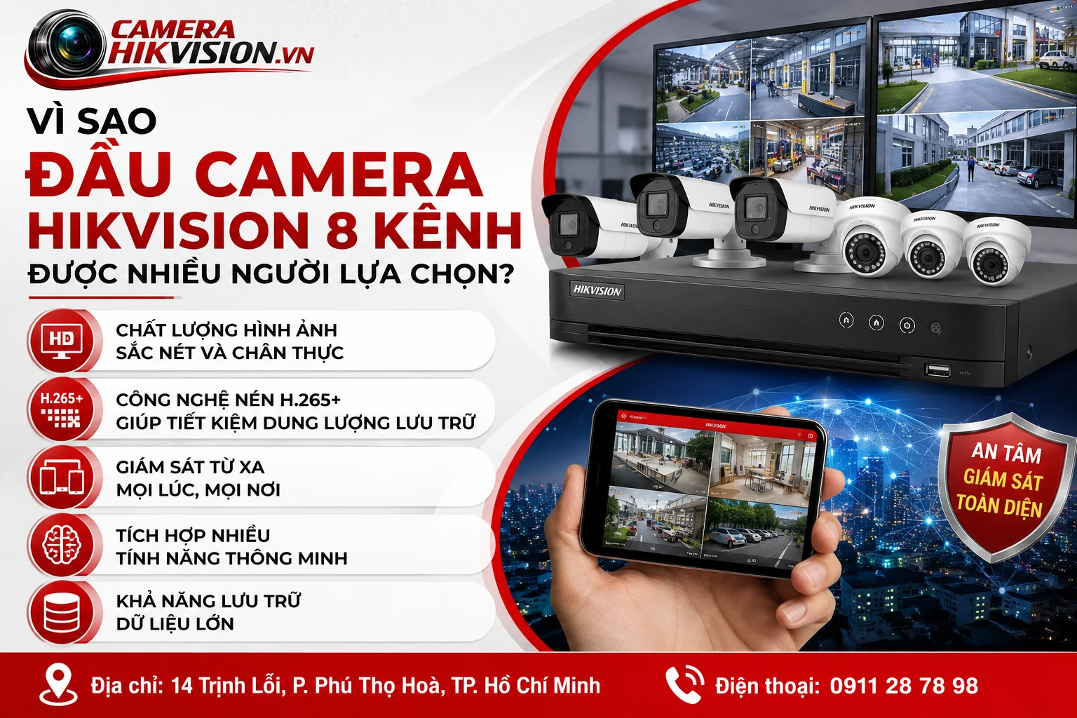 Vì sao Đầu camera Hikvision 8 kênh được nhiều người lựa chọn?