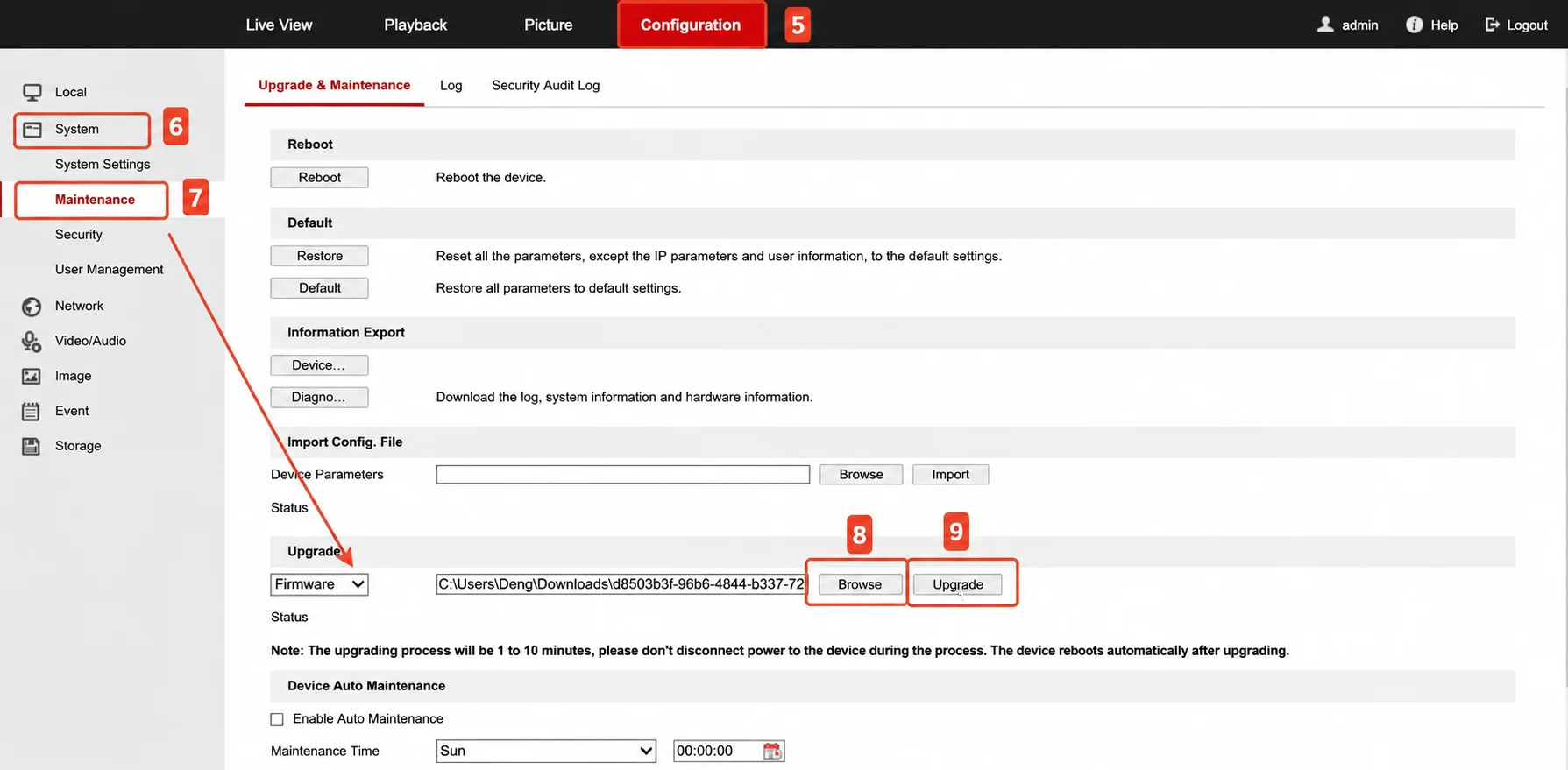 Hướng dẫn cập nhật Firmware Hikvision
