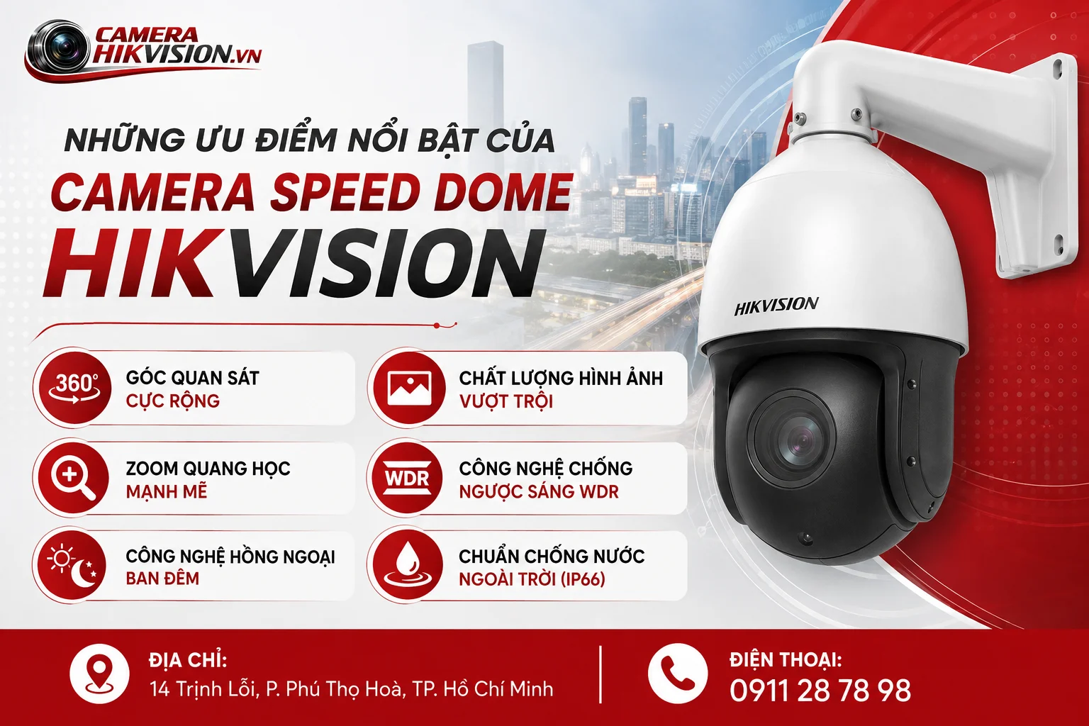 Những ưu điểm nổi bật của Camera Speed Dome Hikvision