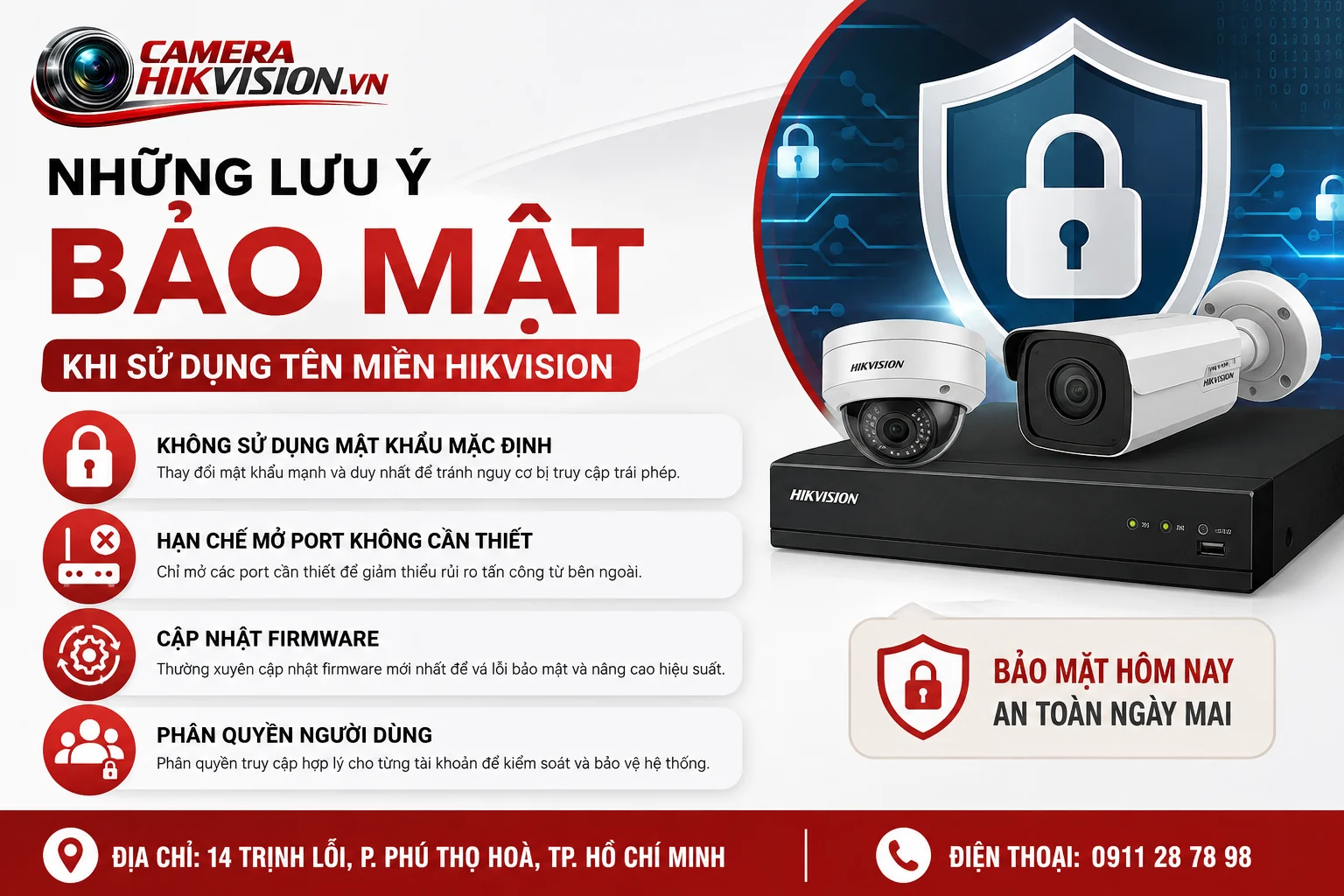 Những lưu ý bảo mật khi sử dụng tên miền Hikvision