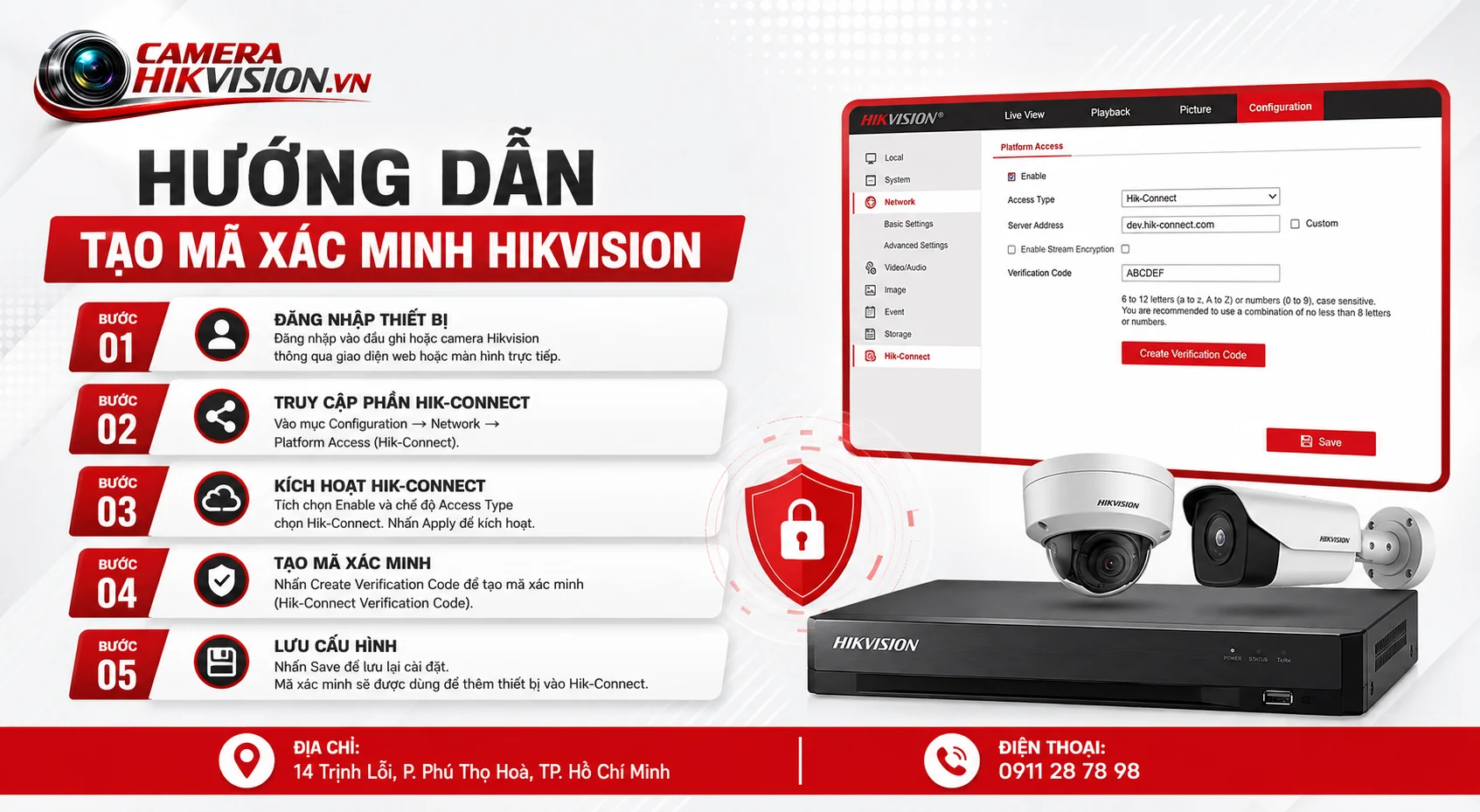 Hướng Dẫn Tạo Mã Xác Minh Hikvision
