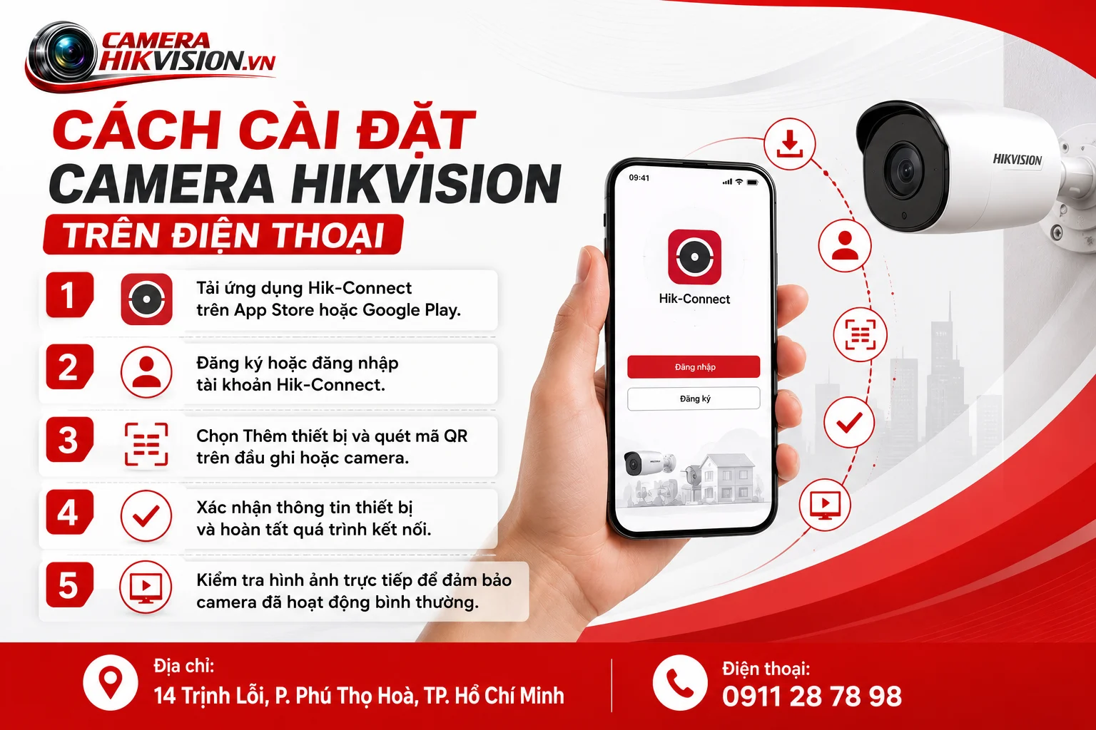 Cách cài đặt camera Hikvision trên điện thoại