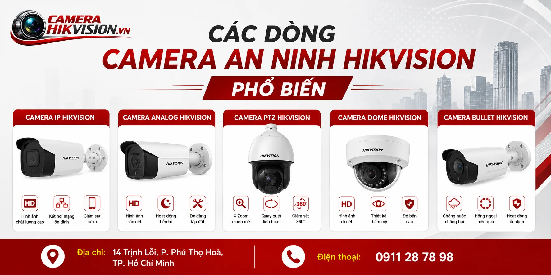 Các Dòng Camera An Ninh Hikvision Phổ Biến