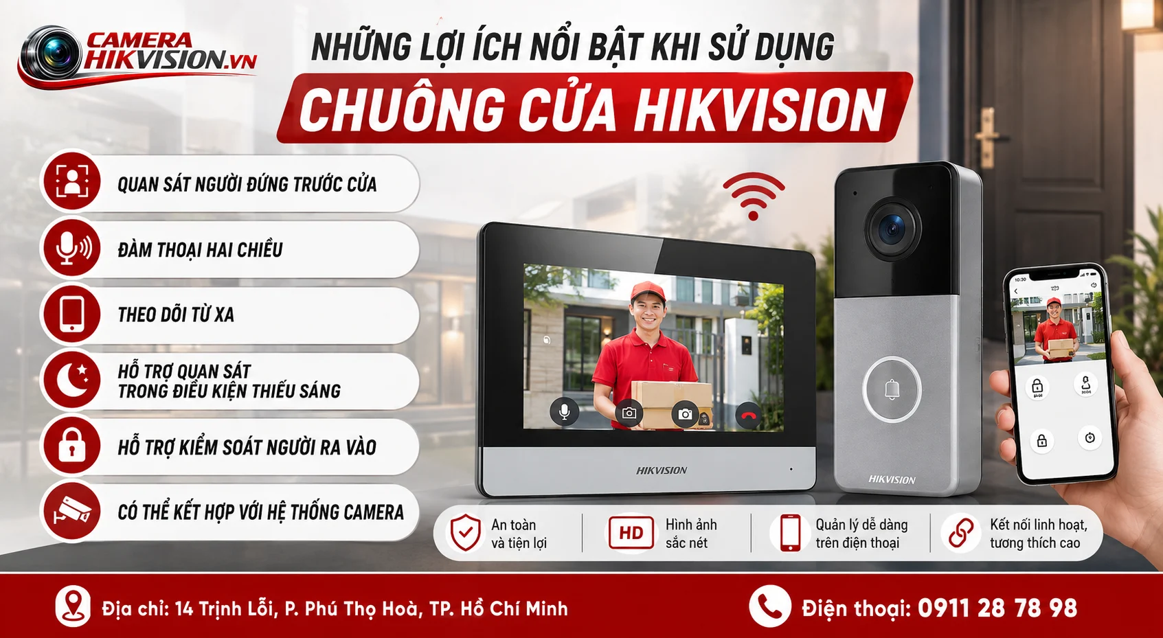 Những lợi ích nổi bật khi sử dụng Chuông cửa Hikvision