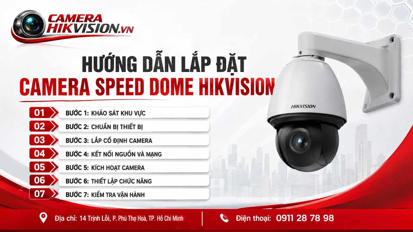 Hướng dẫn lắp đặt Camera Speed Dome Hikvision