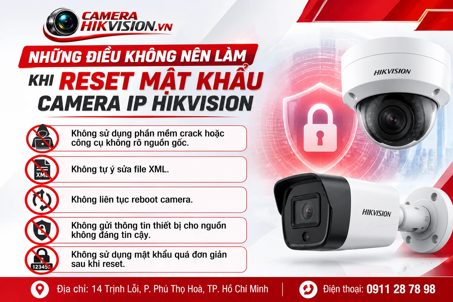 Những điều không nên làm khi Reset Mật Khẩu Camera IP Hikvision