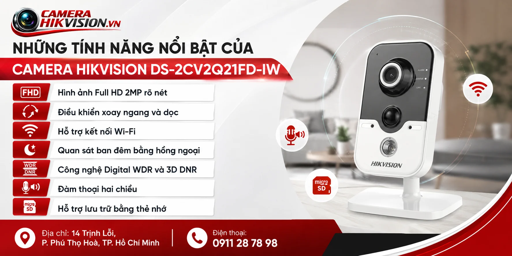 Những tính năng nổi bật của Camera Hikvision DS-2CV2Q21FD-IW