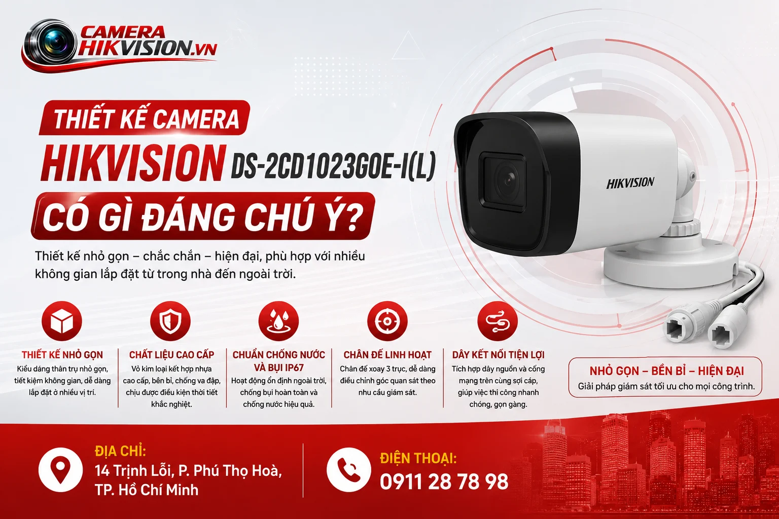 Thiết Kế Camera Hikvision DS-2CD1023G0E-I(L) Có Gì Đáng Chú Ý?