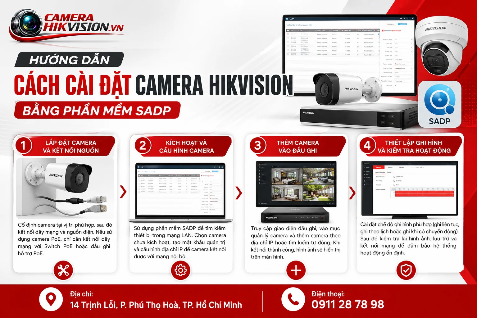 Hướng dẫn cách cài đặt camera Hikvision bằng phần mềm SADP