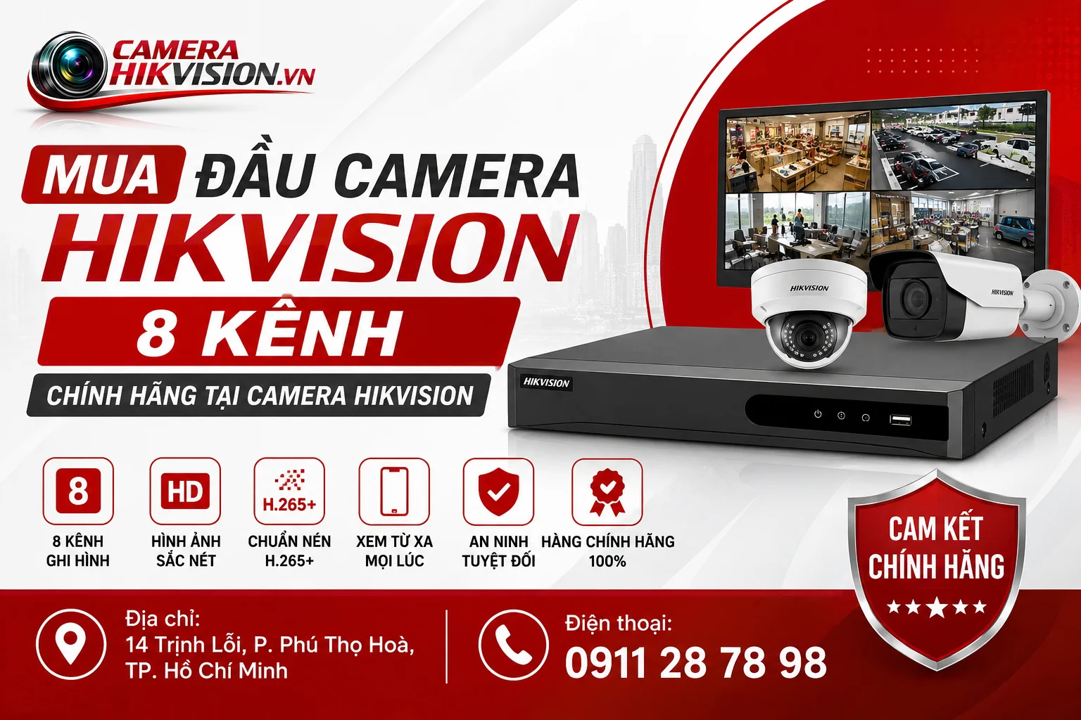 Mua Đầu camera Hikvision 8 kênh chính hãng tại Camera Hikvision