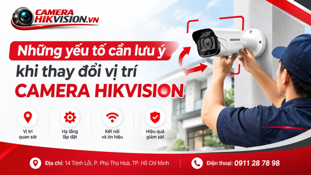 Những yếu tố cần lưu ý khi thay đổi vị trí camera Hikvision