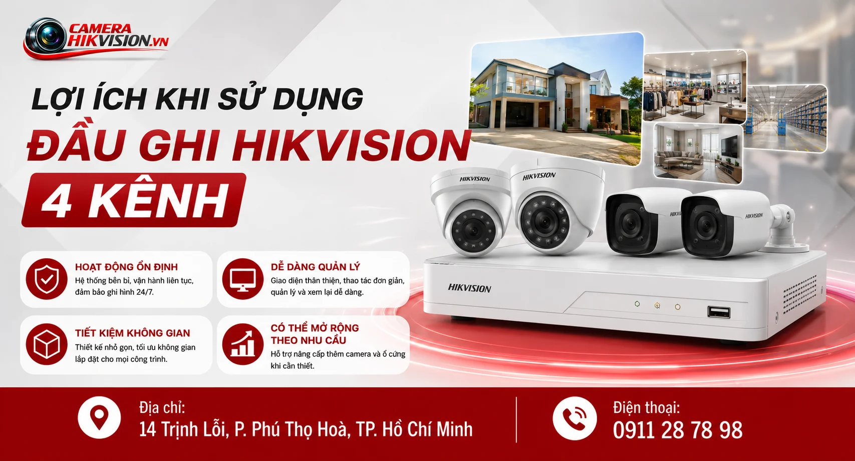 Lợi ích khi sử dụng đầu ghi Hikvision 4 kênh