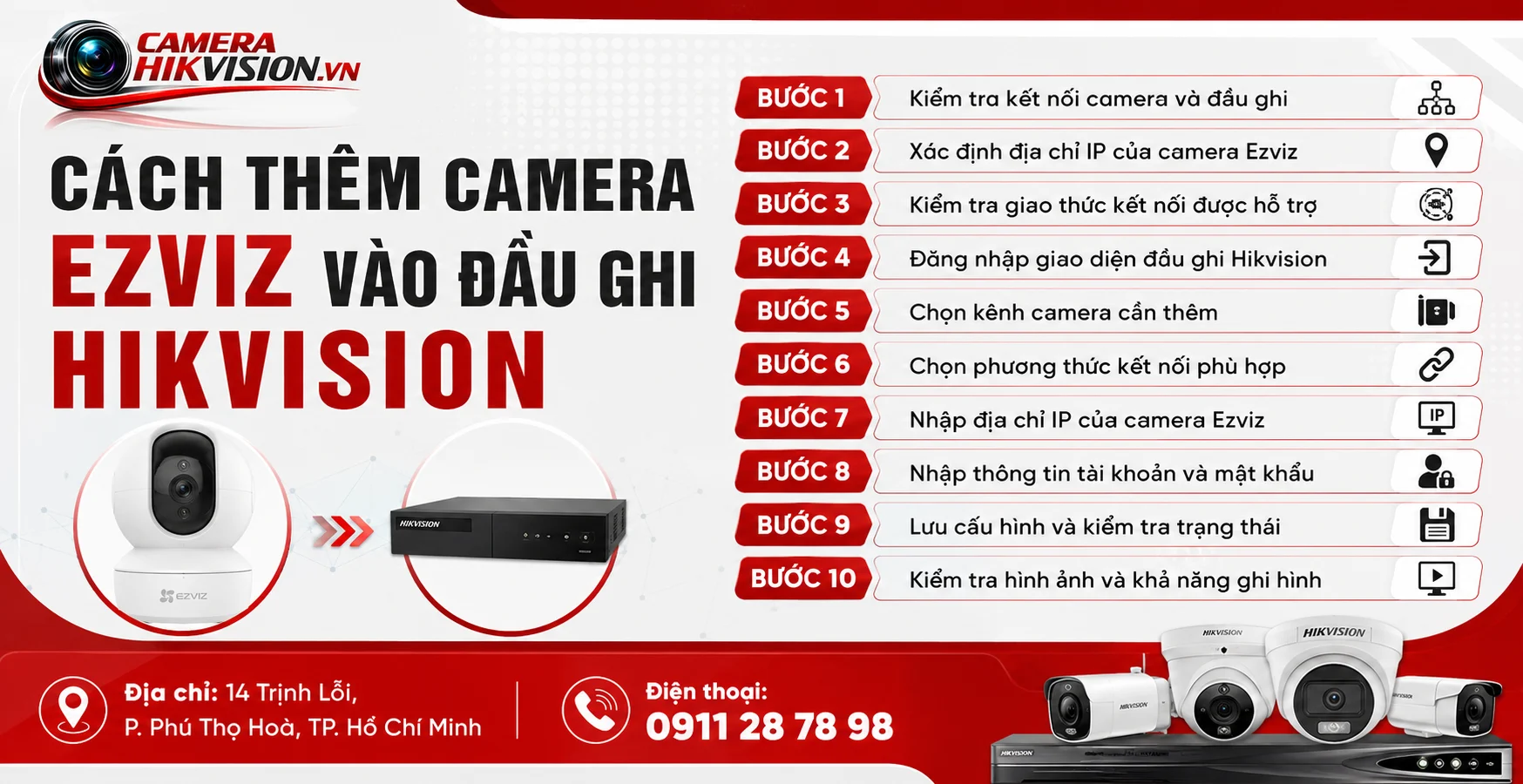Cách thêm camera Ezviz vào đầu ghi Hikvision