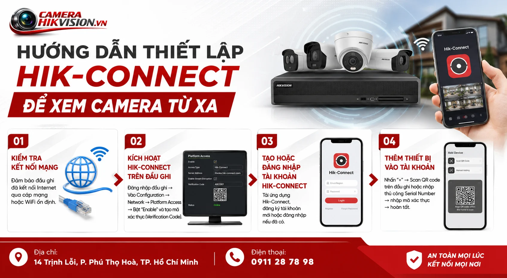 Hướng dẫn thiết lập Hik-Connect để xem camera từ xa