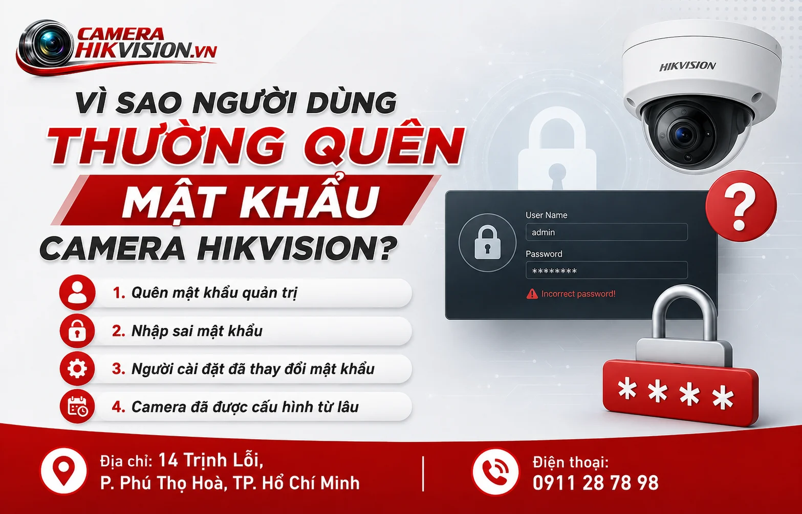 Vì sao người dùng thường quên mật khẩu camera Hikvision?