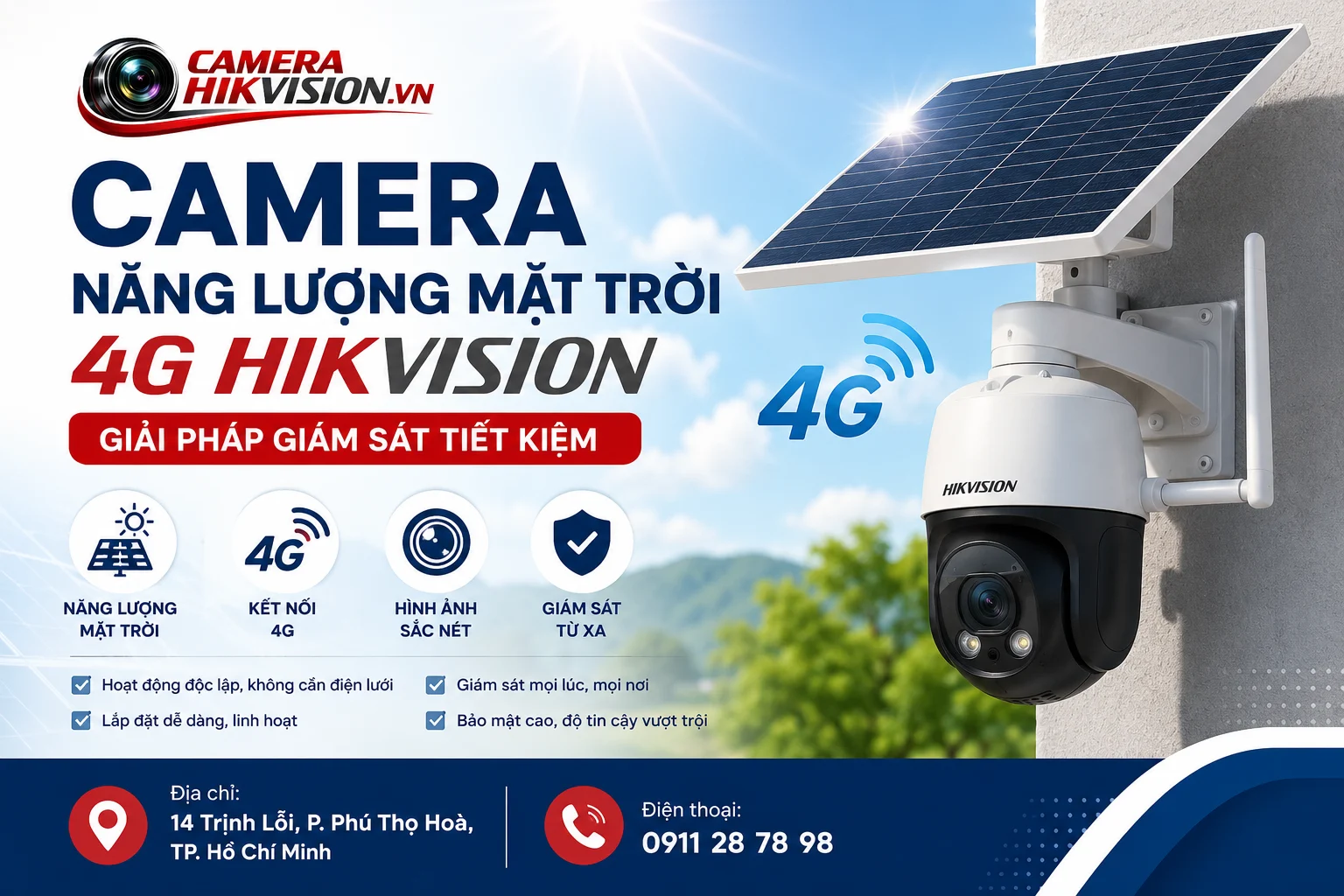 Camera Năng Lượng Mặt Trời 4G Hikvision Giải Pháp Giám Sát Tiết Kiệm