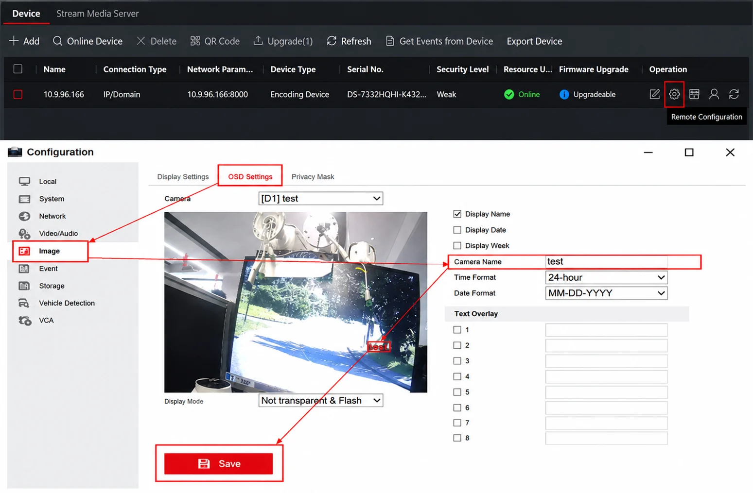 Đổi tên camera Hikvision trên trình duyệt web của máy tính
