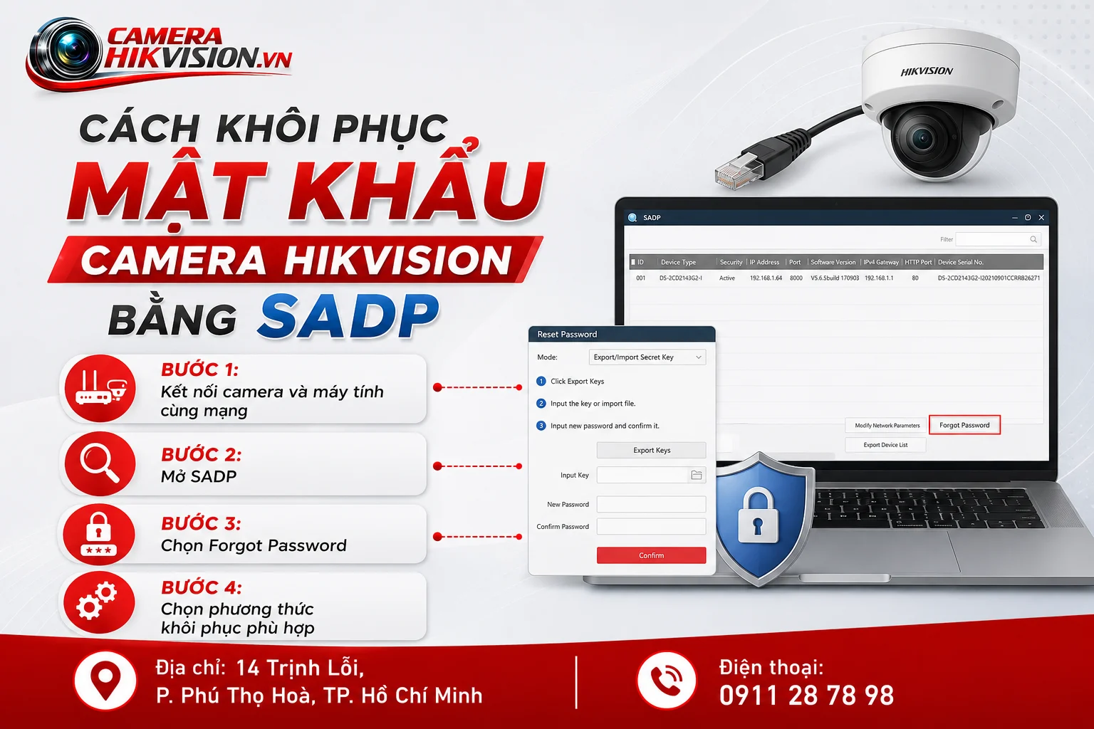 Cách khôi phục mật khẩu camera Hikvision bằng SADP