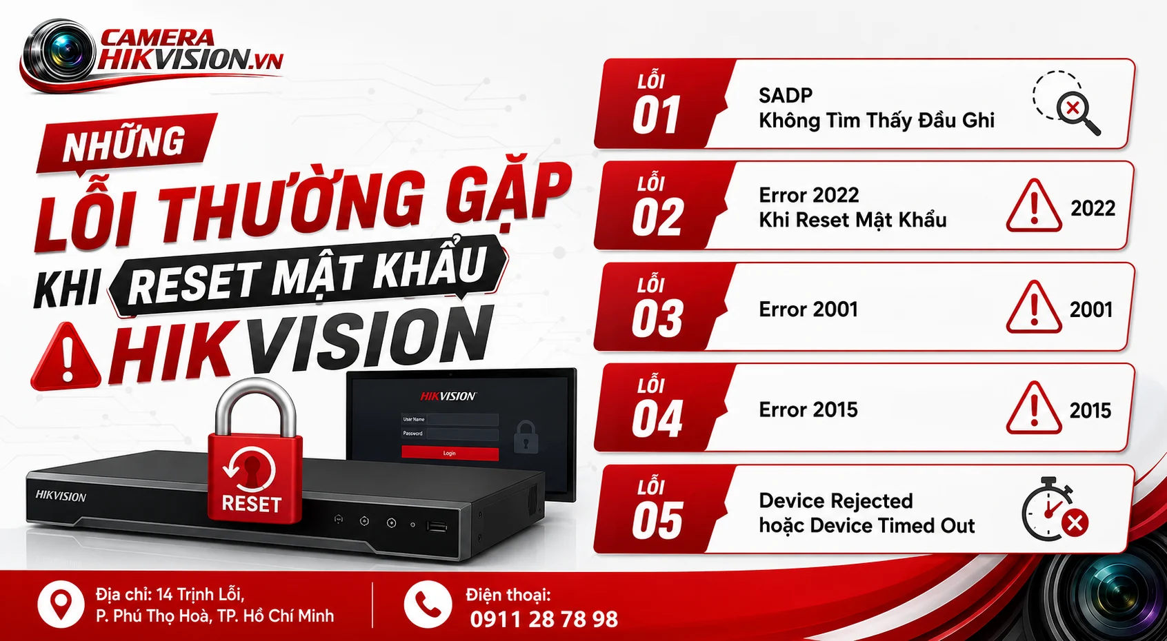 Những Lỗi Thường Gặp Khi Reset Mật Khẩu Hikvision