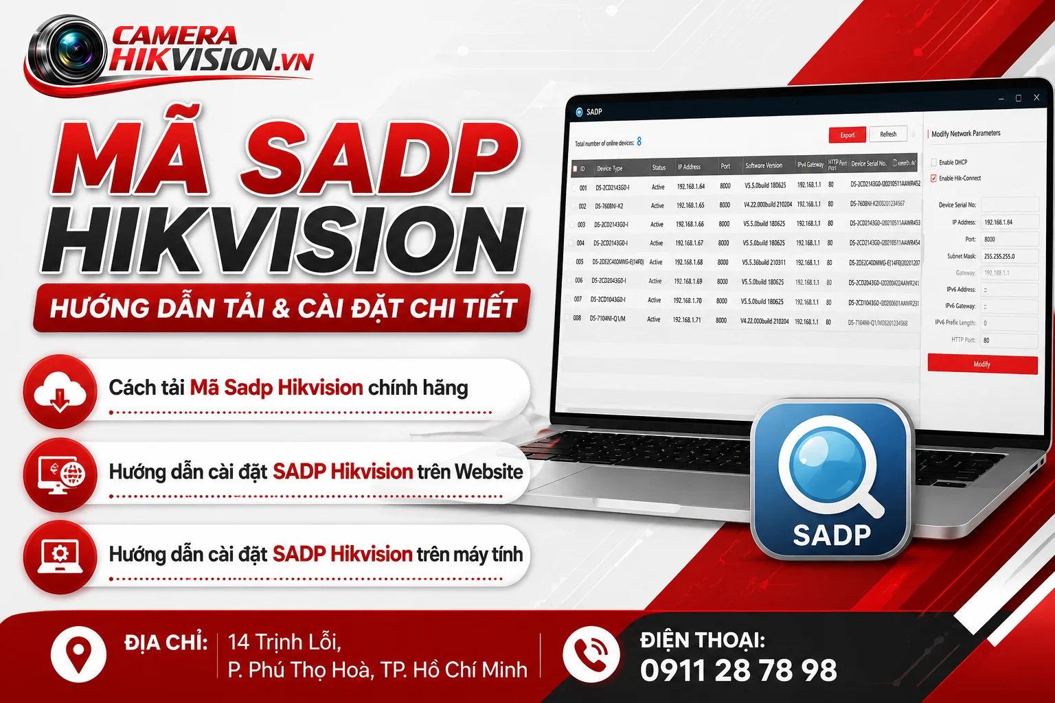 Cách tải Mã Sadp Hikvision chính hãng