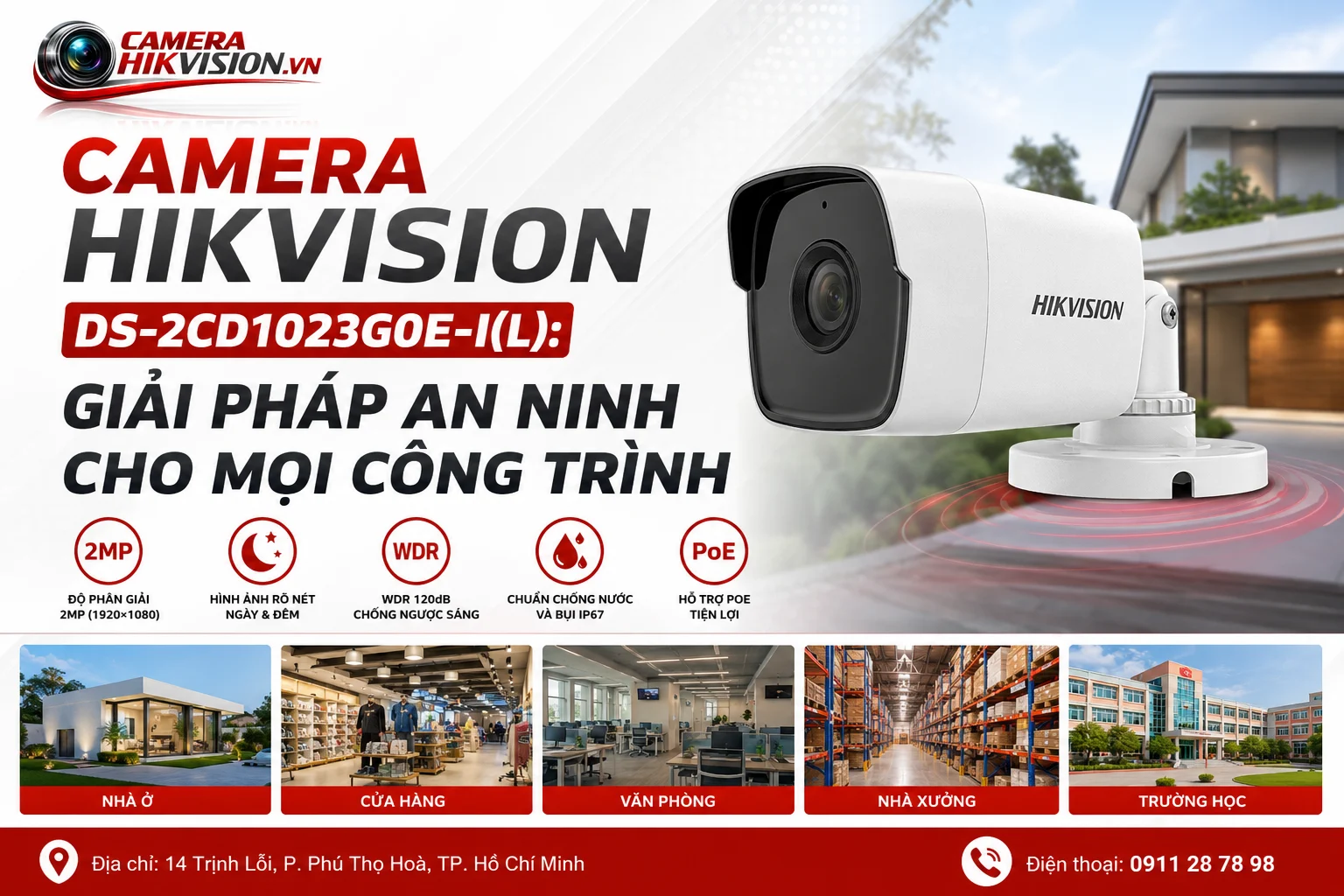 Camera Hikvision DS-2CD1023G0E-I(L): Giải Pháp An Ninh Cho Mọi Công Trình