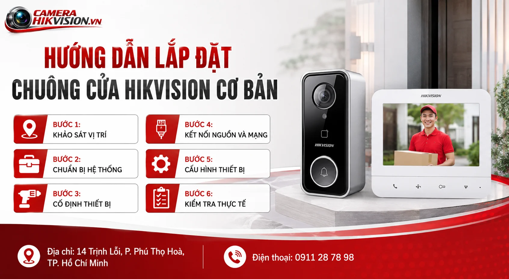 Hướng dẫn lắp đặt Chuông cửa Hikvision cơ bản