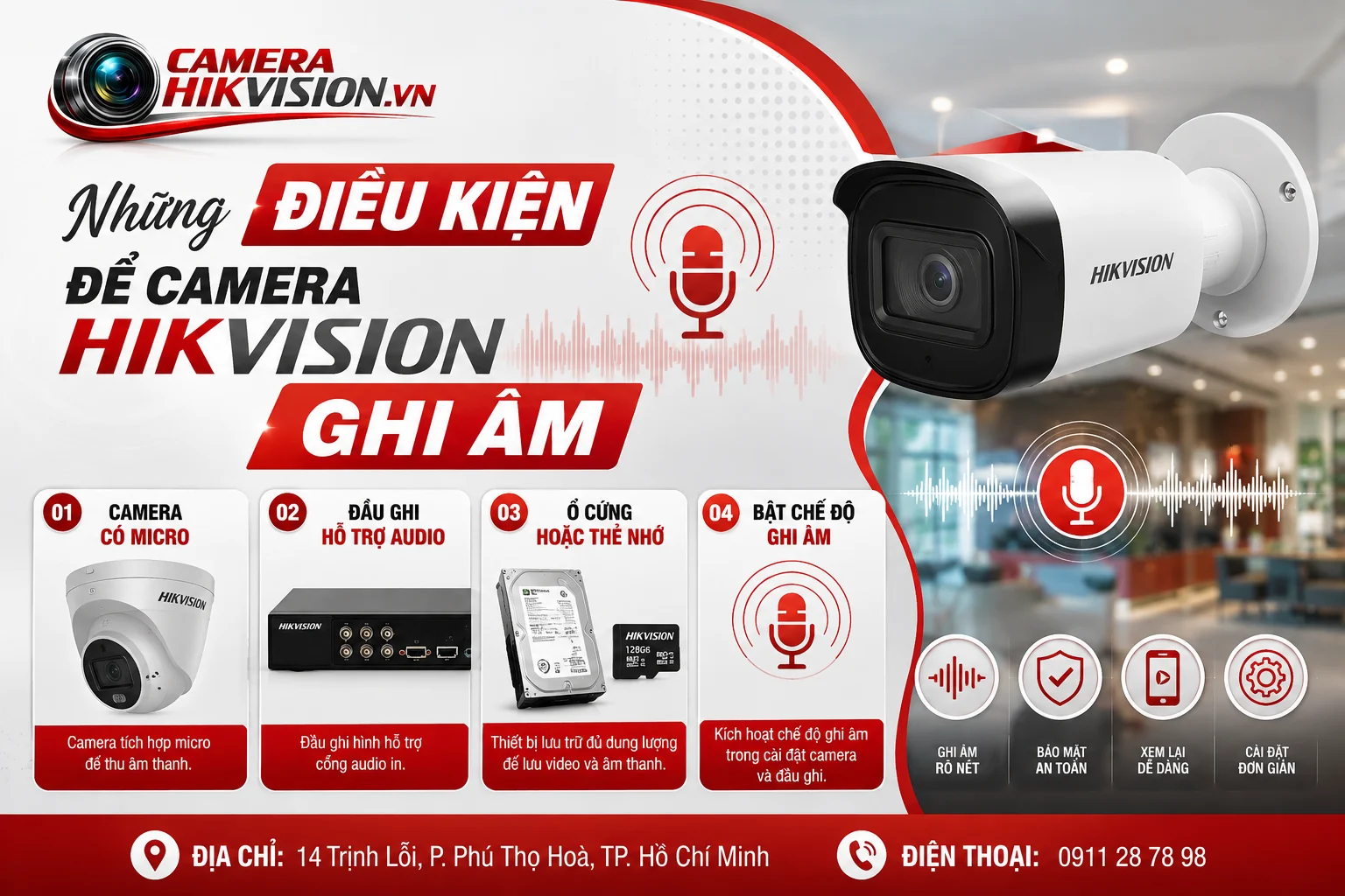 Những Điều Kiện Để Camera Hikvision Ghi Âm