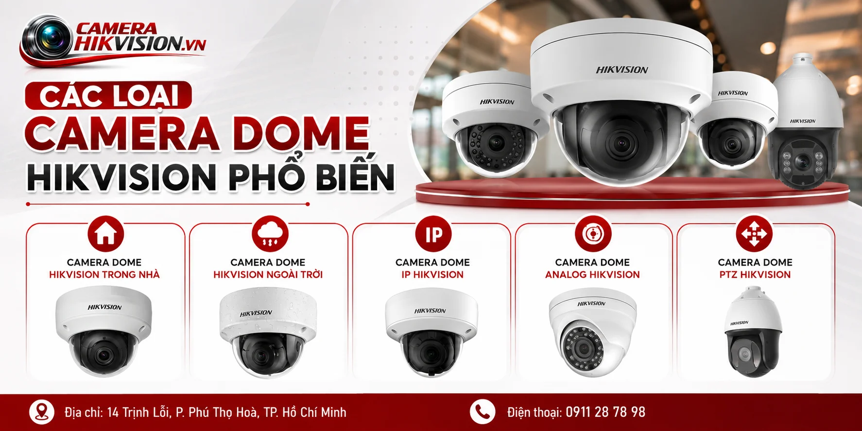 Các loại Camera Dome Hikvision phổ biến