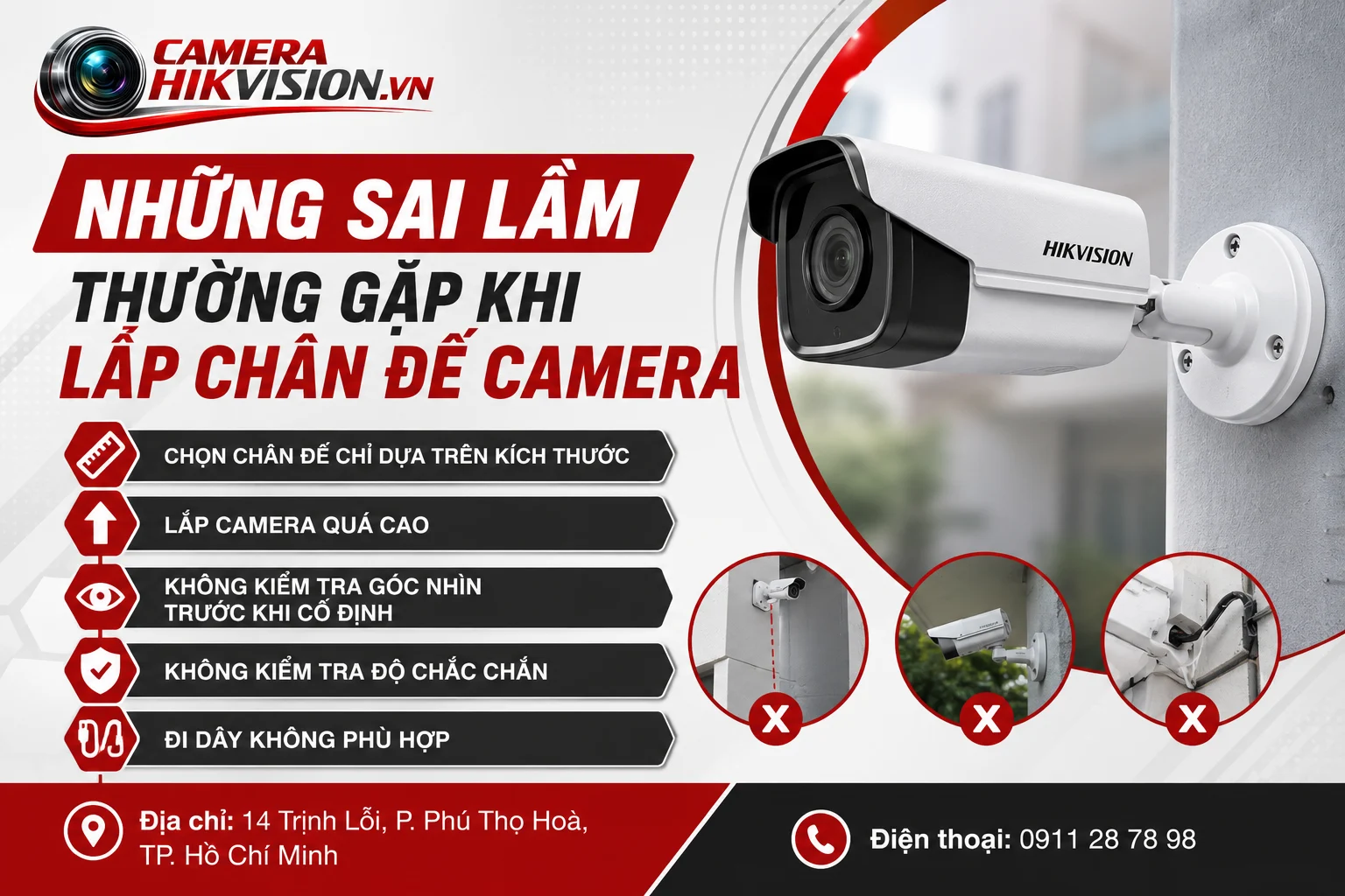 Những Sai Lầm Thường Gặp Khi Lắp Chân Đế Camera