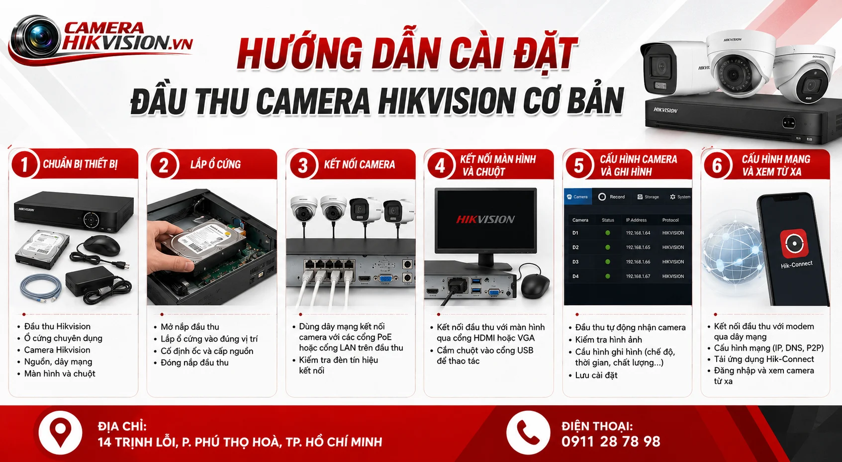 Hướng dẫn cài đặt đầu thu camera Hikvision cơ bản