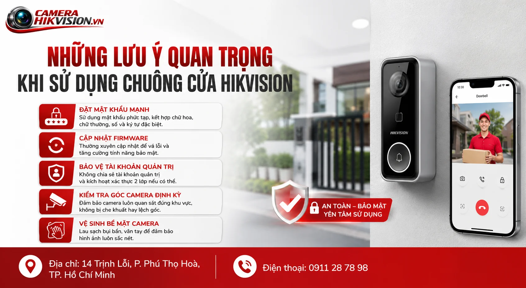Những lưu ý quan trọng khi sử dụng Chuông cửa Hikvision