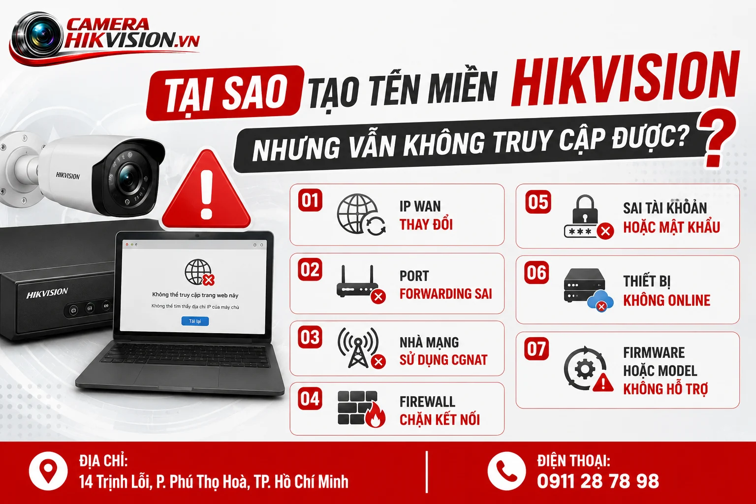 Tại sao tạo tên miền Hikvision nhưng vẫn không truy cập được?