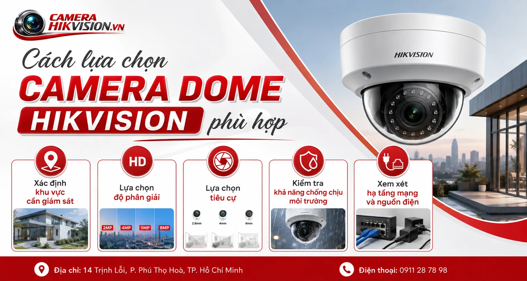 Cách lựa chọn Camera Dome Hikvision phù hợp