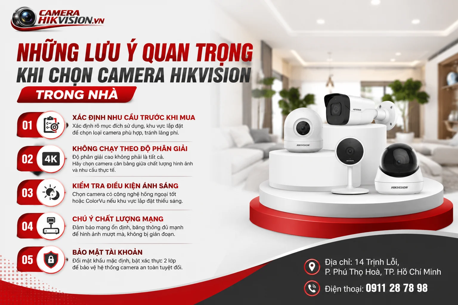 Những Lưu Ý Quan Trọng Khi Chọn Camera Hikvision Trong Nhà