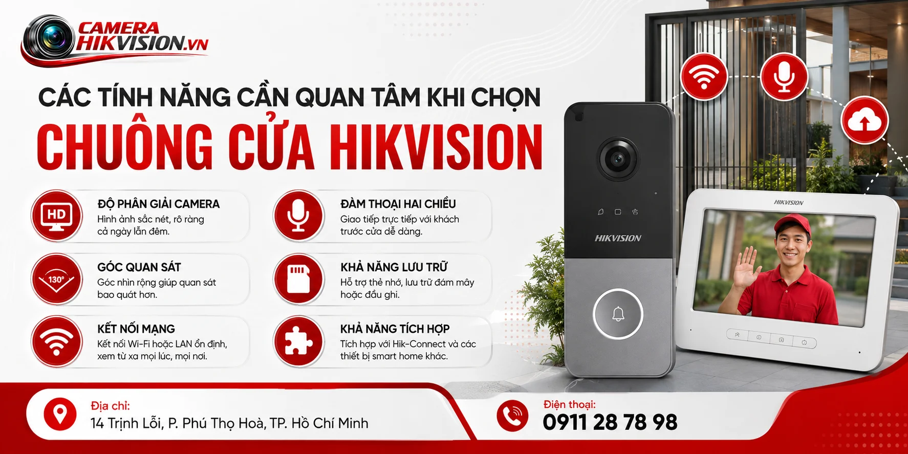 Các tính năng cần quan tâm khi chọn Chuông cửa Hikvision