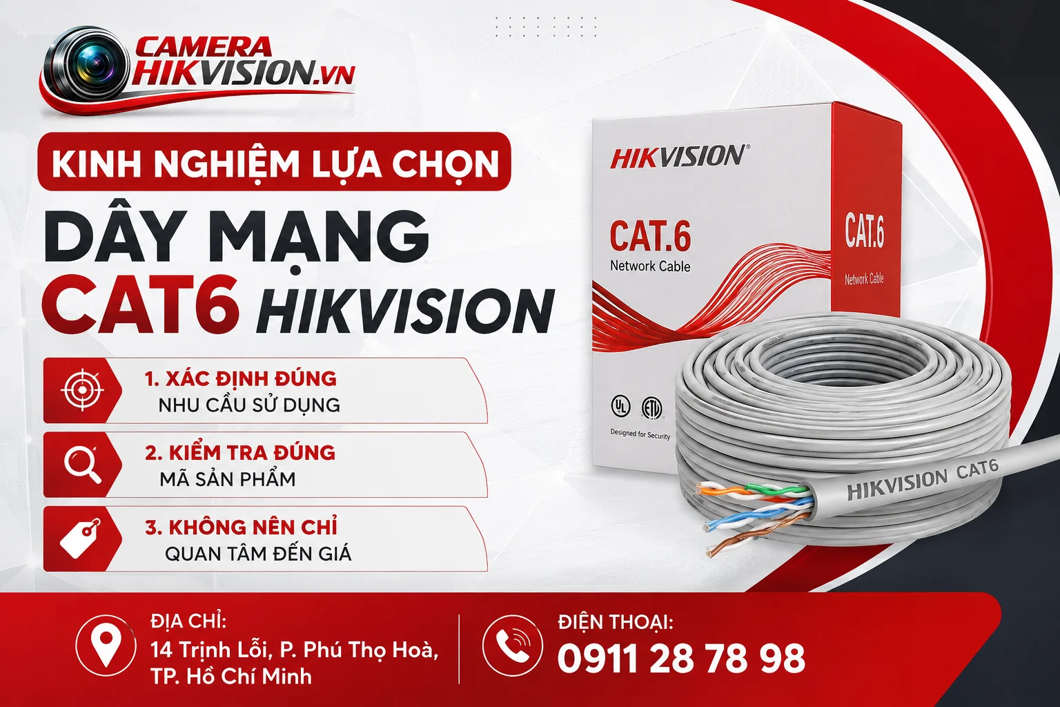 Kinh nghiệm lựa chọn Dây mạng Cat6 Hikvision