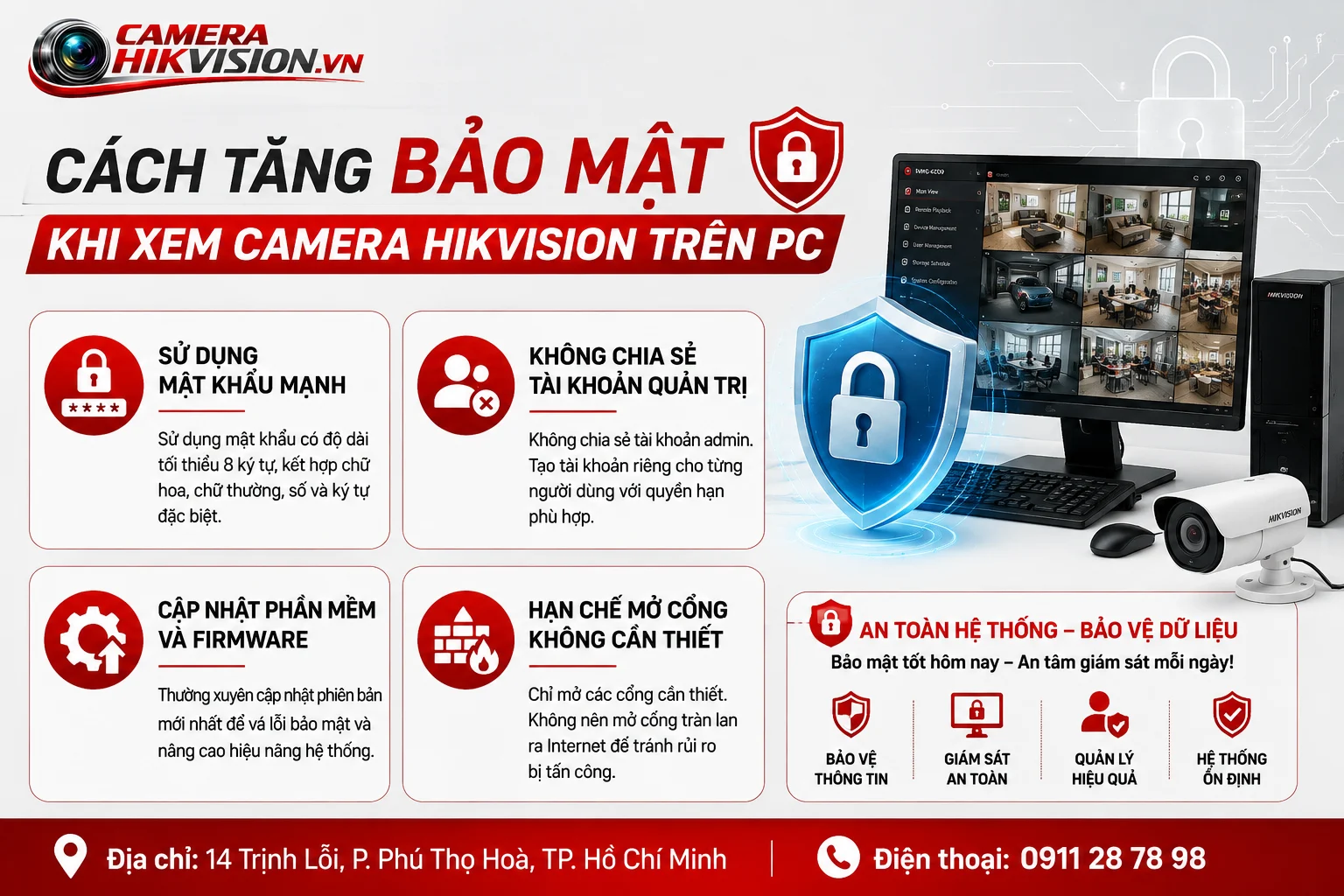 Cách tăng bảo mật khi xem camera Hikvision trên PC