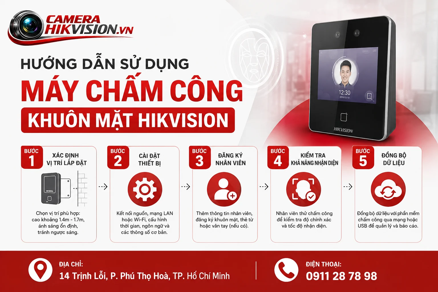 Hướng dẫn sử dụng máy chấm công khuôn mặt Hikvision