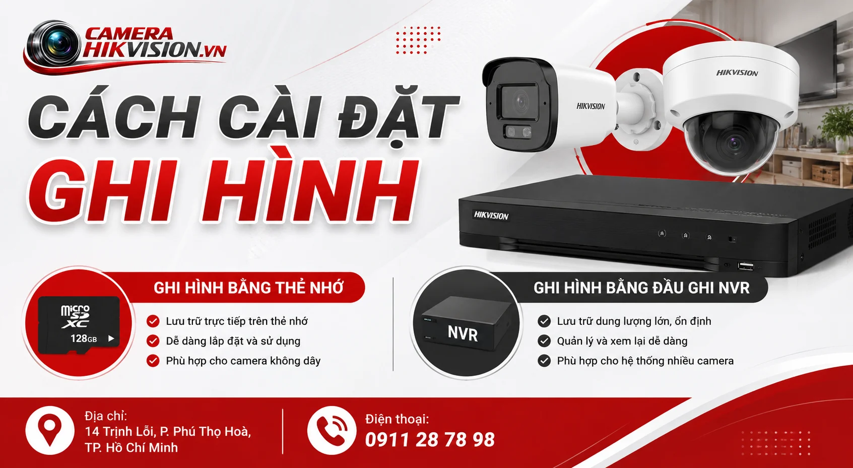 Cách cài đặt ghi hình