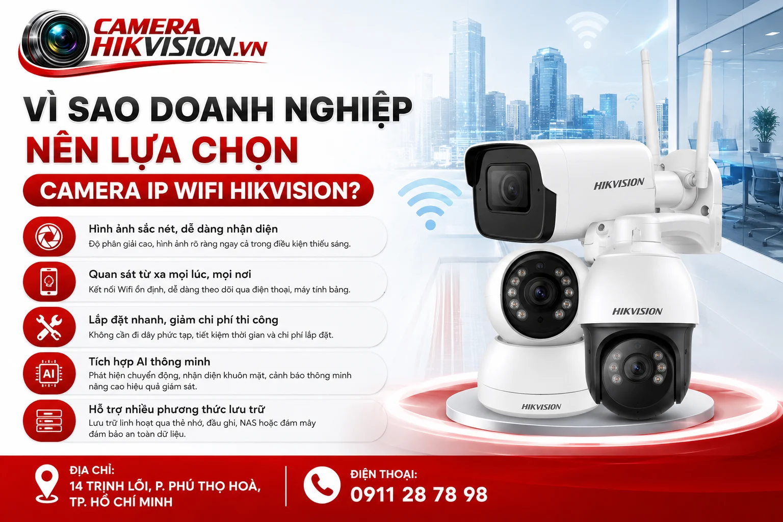Vì sao doanh nghiệp nên lựa chọn Camera IP Wifi Hikvision?