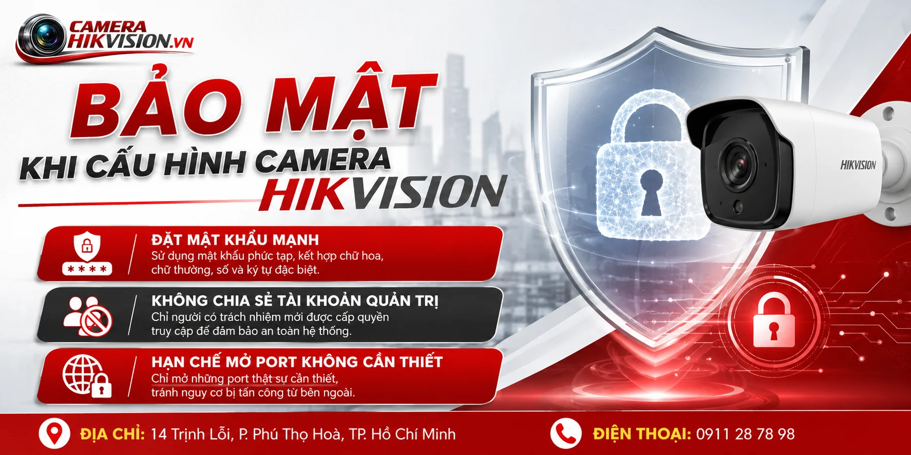 Bảo mật khi cấu hình camera Hikvision