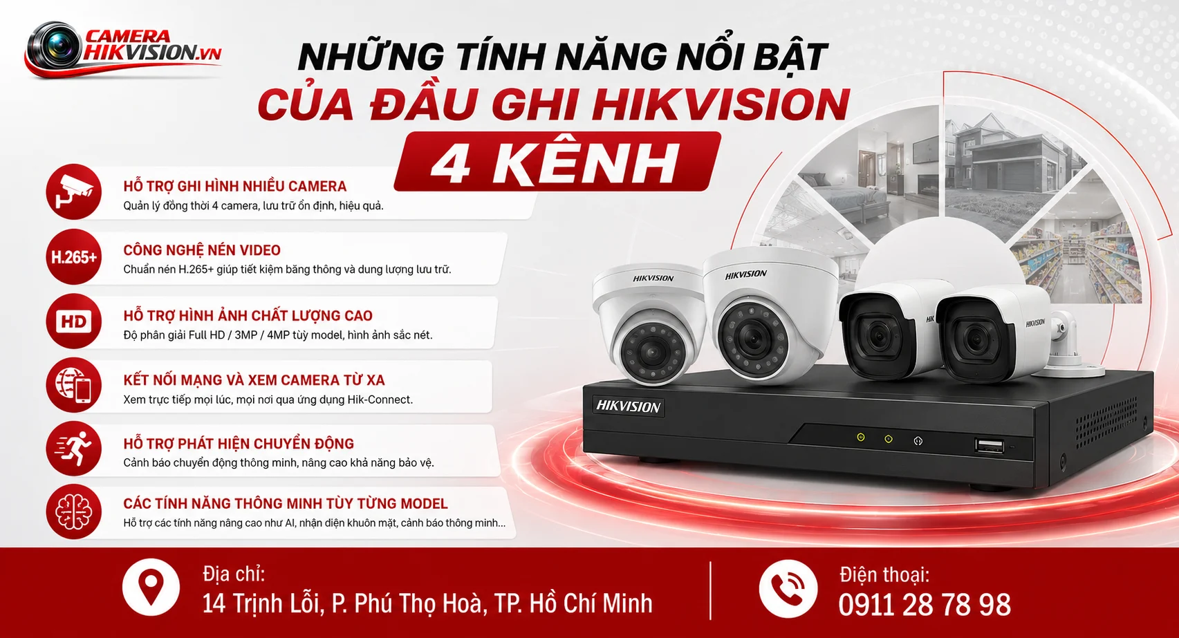 Những tính năng nổi bật của đầu ghi Hikvision 4 kênh