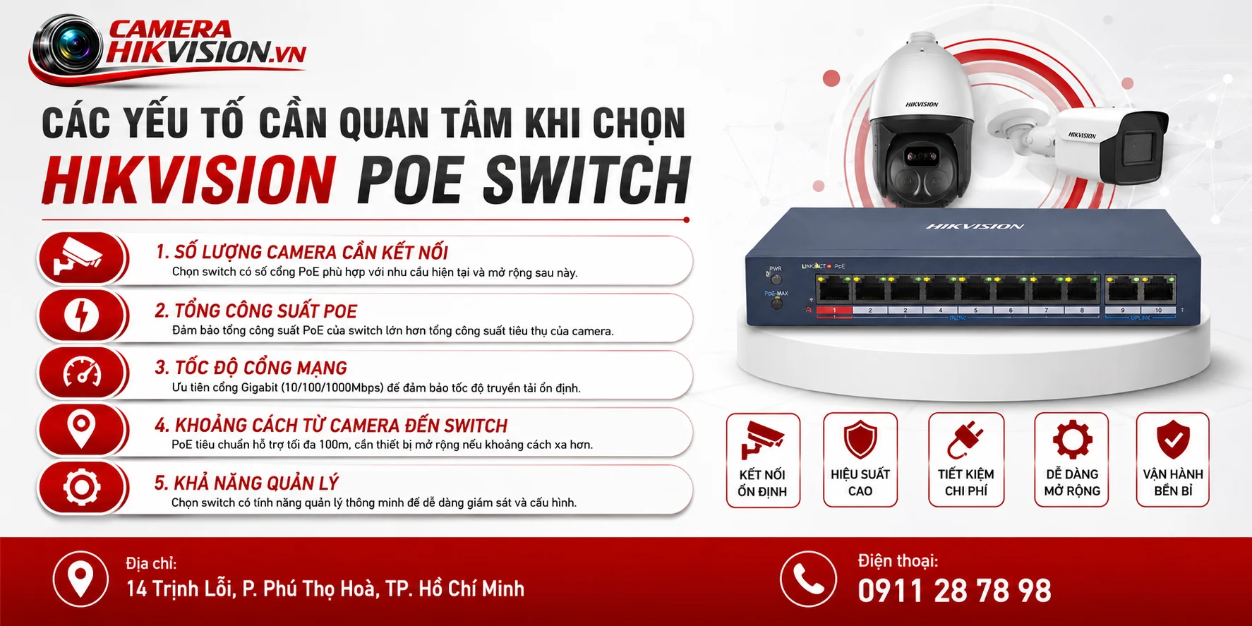 Các yếu tố cần quan tâm khi chọn Hikvision POE Switch