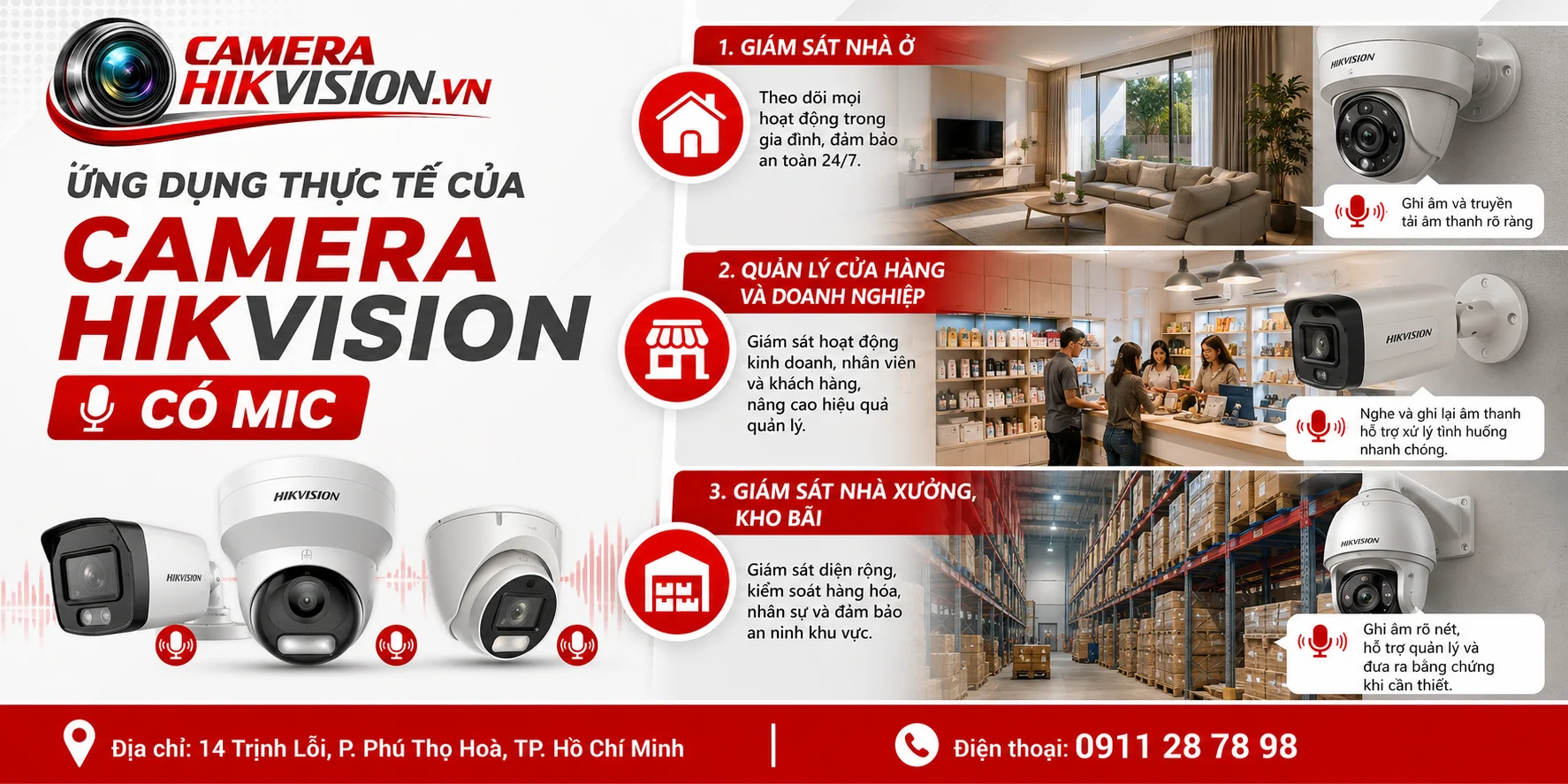 Ứng dụng thực tế của Camera Hikvision có mic
