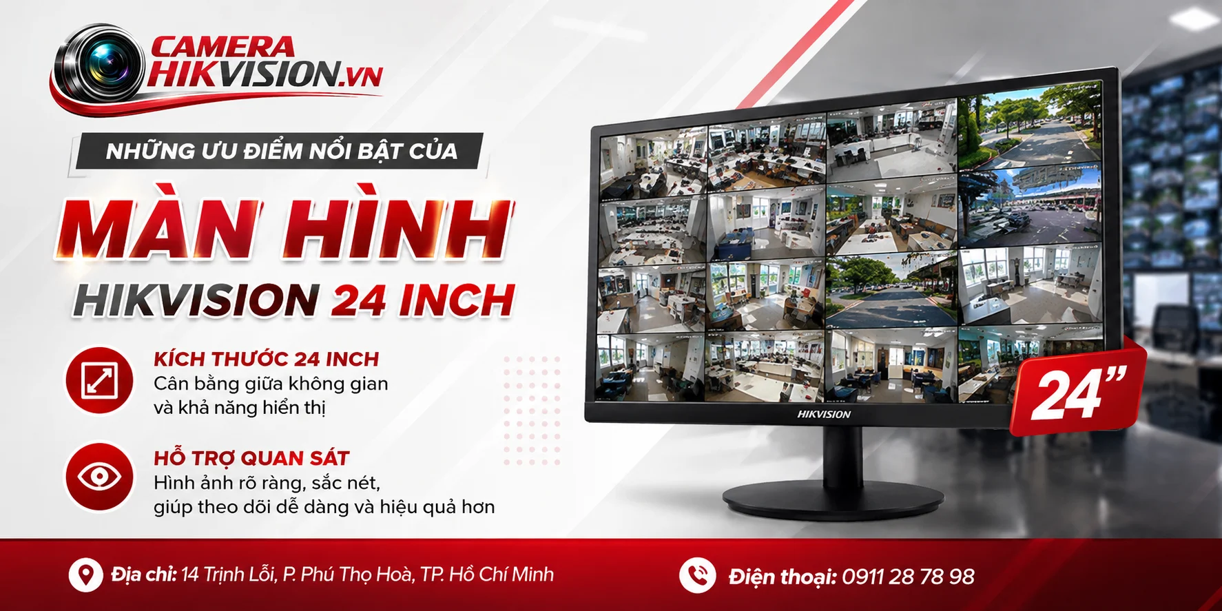 Những ưu điểm nổi bật của Màn Hình Hikvision 24 inch