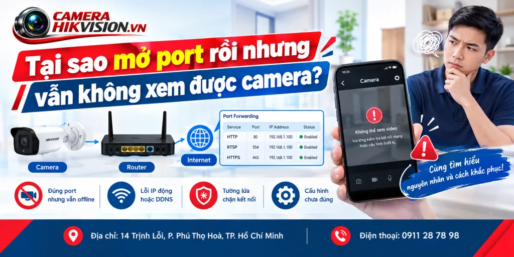 Tại sao mở port rồi nhưng vẫn không xem được camera?